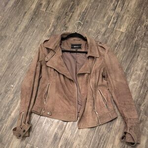 Chic Tan Suede Leather Jacket